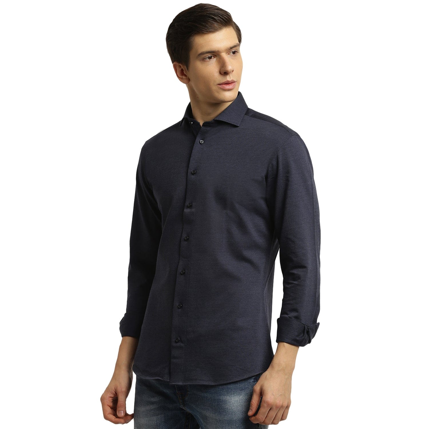 Bruun & Stengade Men Blue Collar Shirt - Image 2