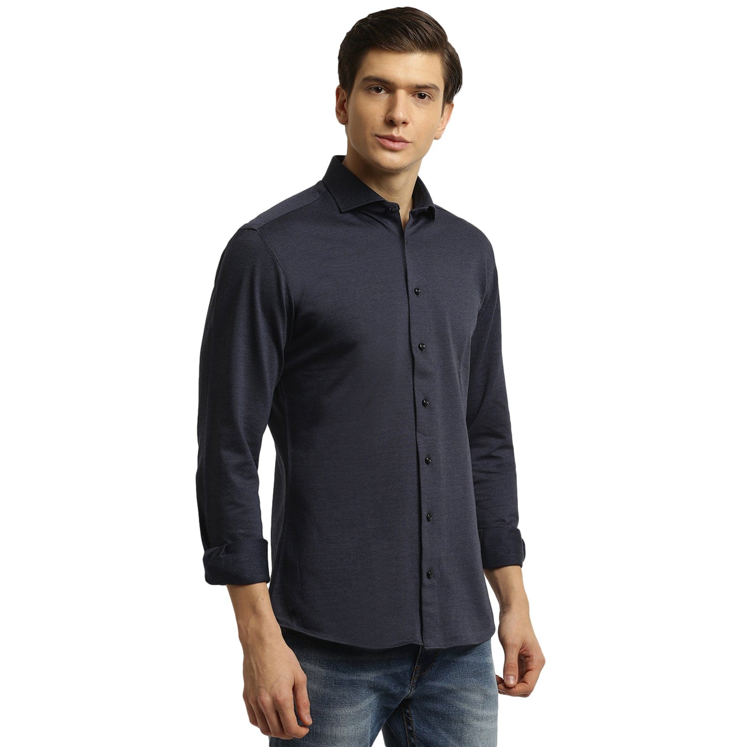 Bruun & Stengade Men Blue Collar Shirt - Image 3