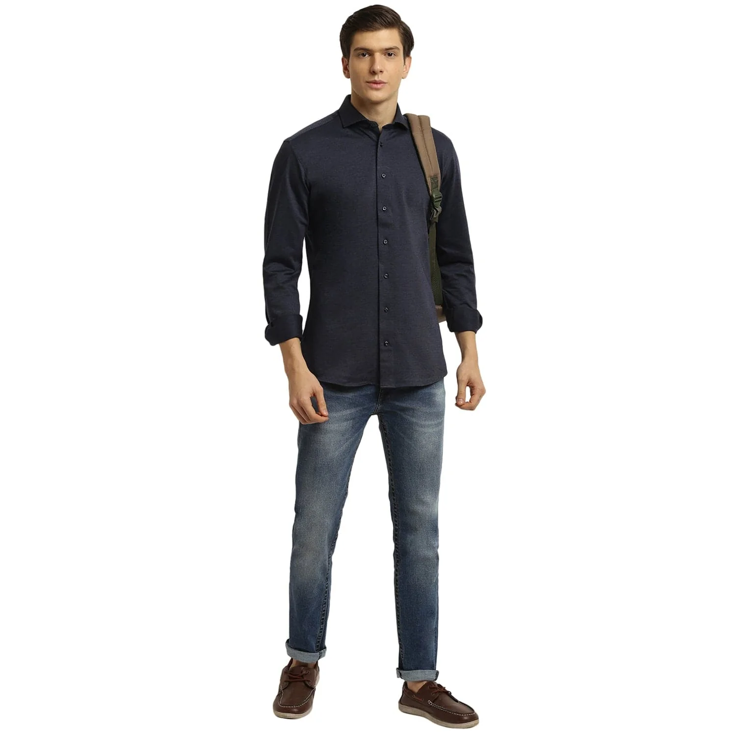 Bruun & Stengade Men Blue Collar Shirt - Image 5