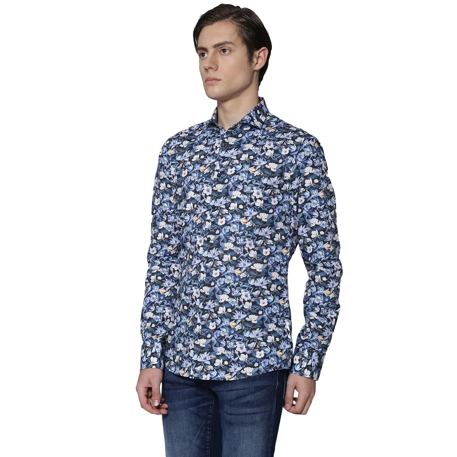 Bruun & Stengade Men Blue Printed Collar Shirt - Image 2