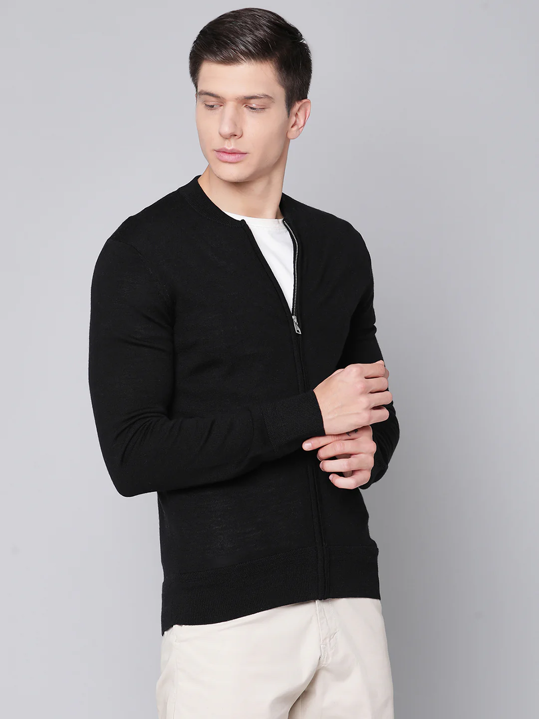 Bruun & Stengade Men Black Solid Round Neck Sweater - Image 3