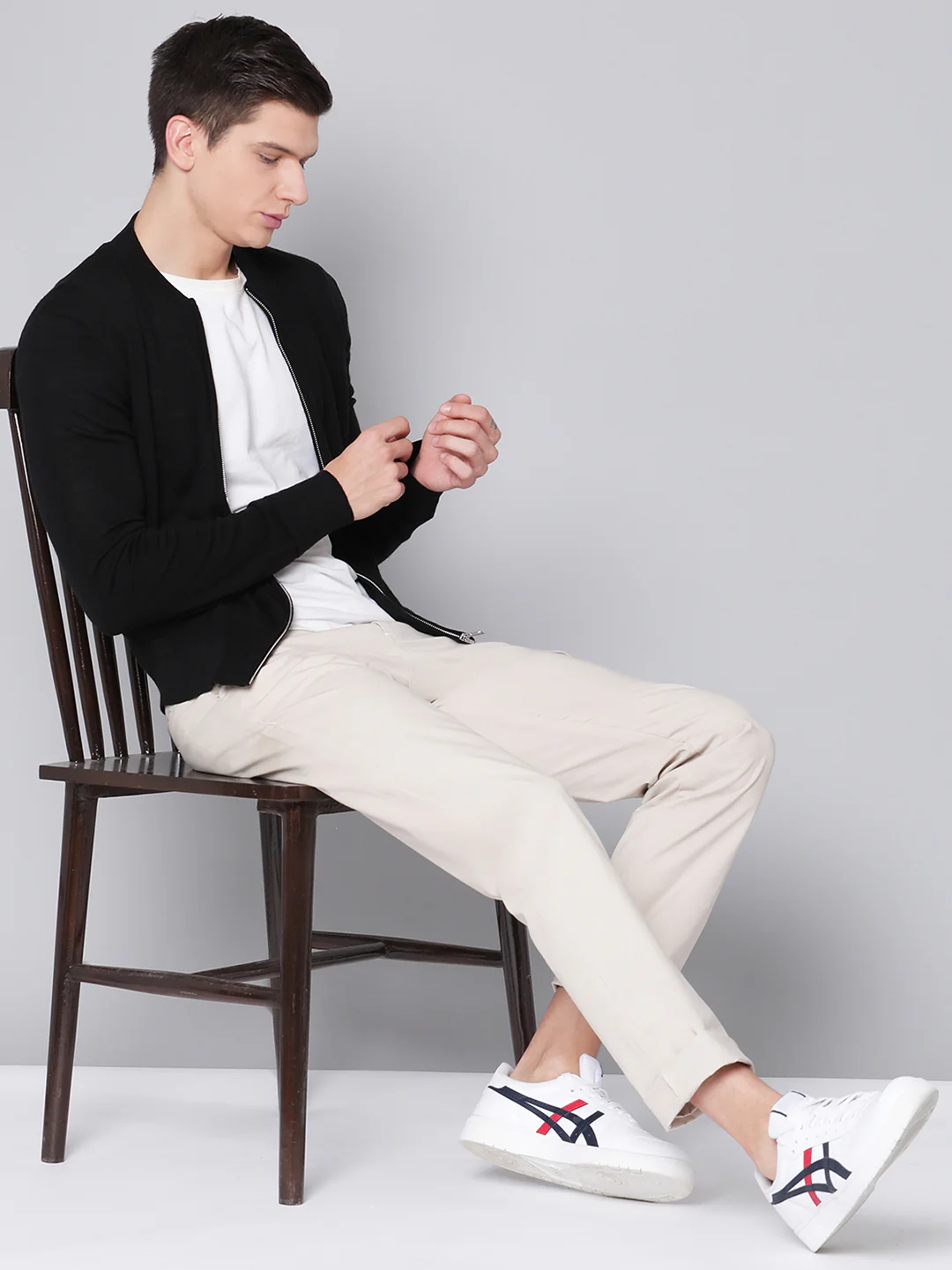 Bruun & Stengade Men Black Solid Round Neck Sweater - Image 5