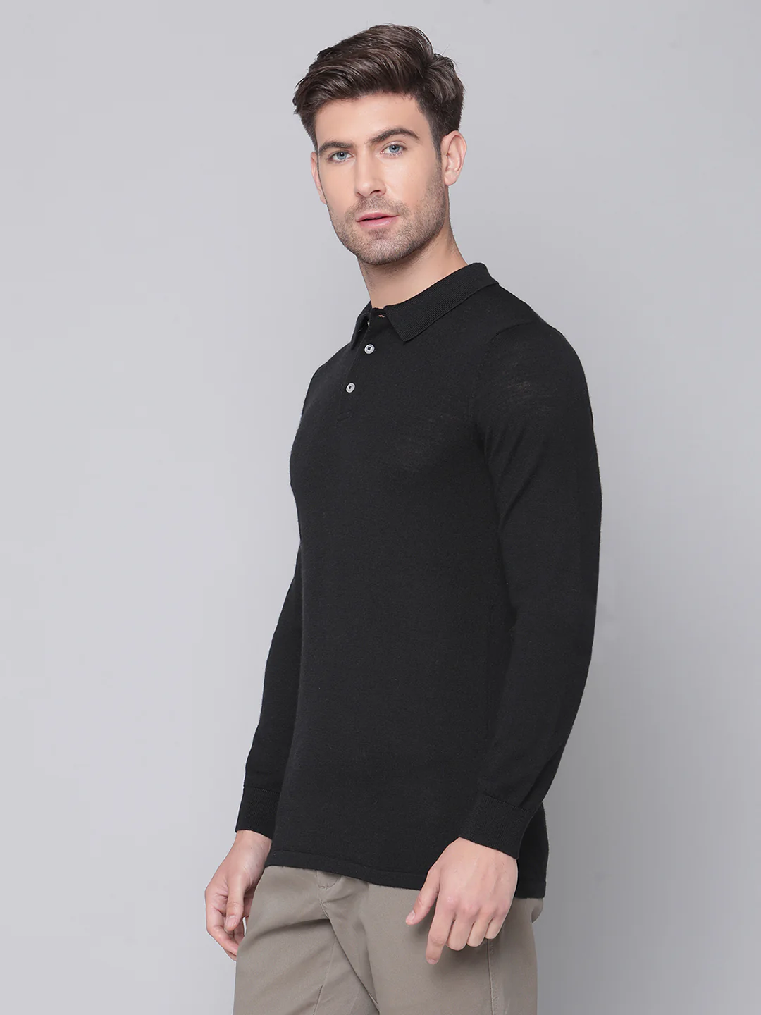 Bruun & Stengade Men Black Solid Round Neck Sweater - Image 2