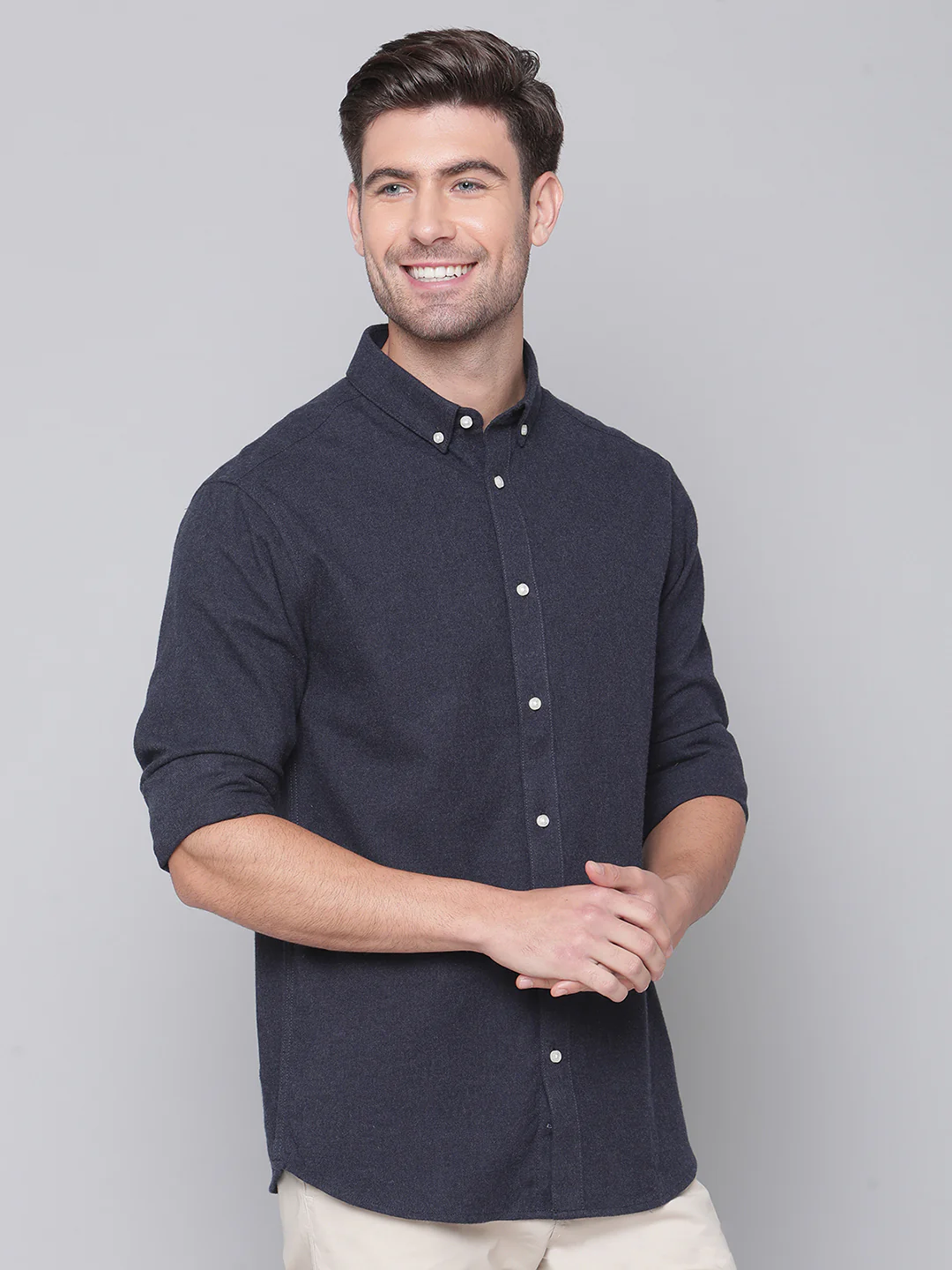 Bruun & Stengade Men Grey Solid Collar Shirt - Image 3