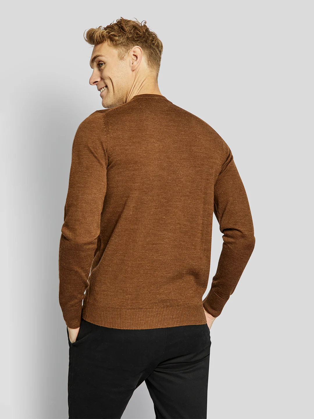 Bruun & Stengade Men Brown Solid Sweater - Image 3