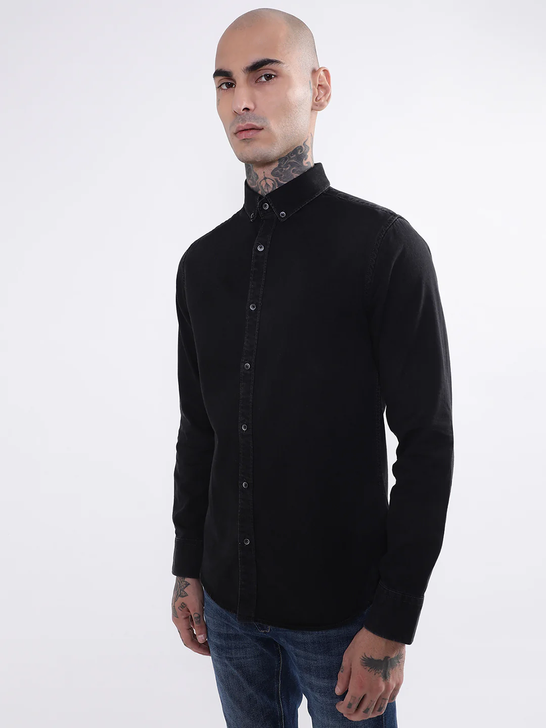Bruun & Stengade Mens Black Solid Shirt - Image 3