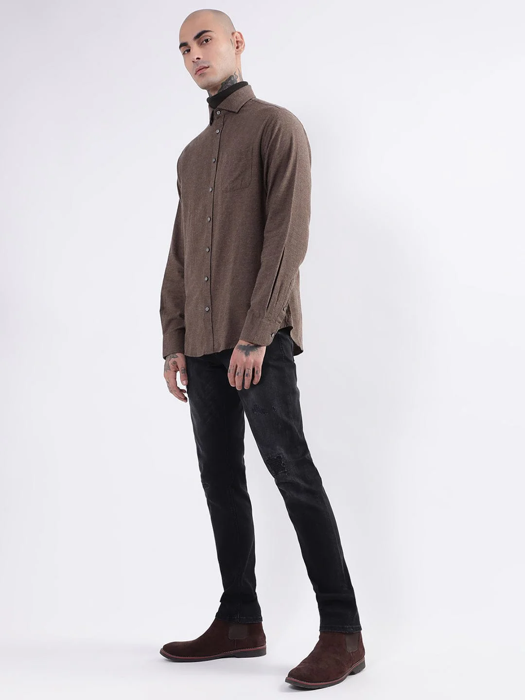 Bruun & Stengade Men Solid Collar Shirt - Image 4