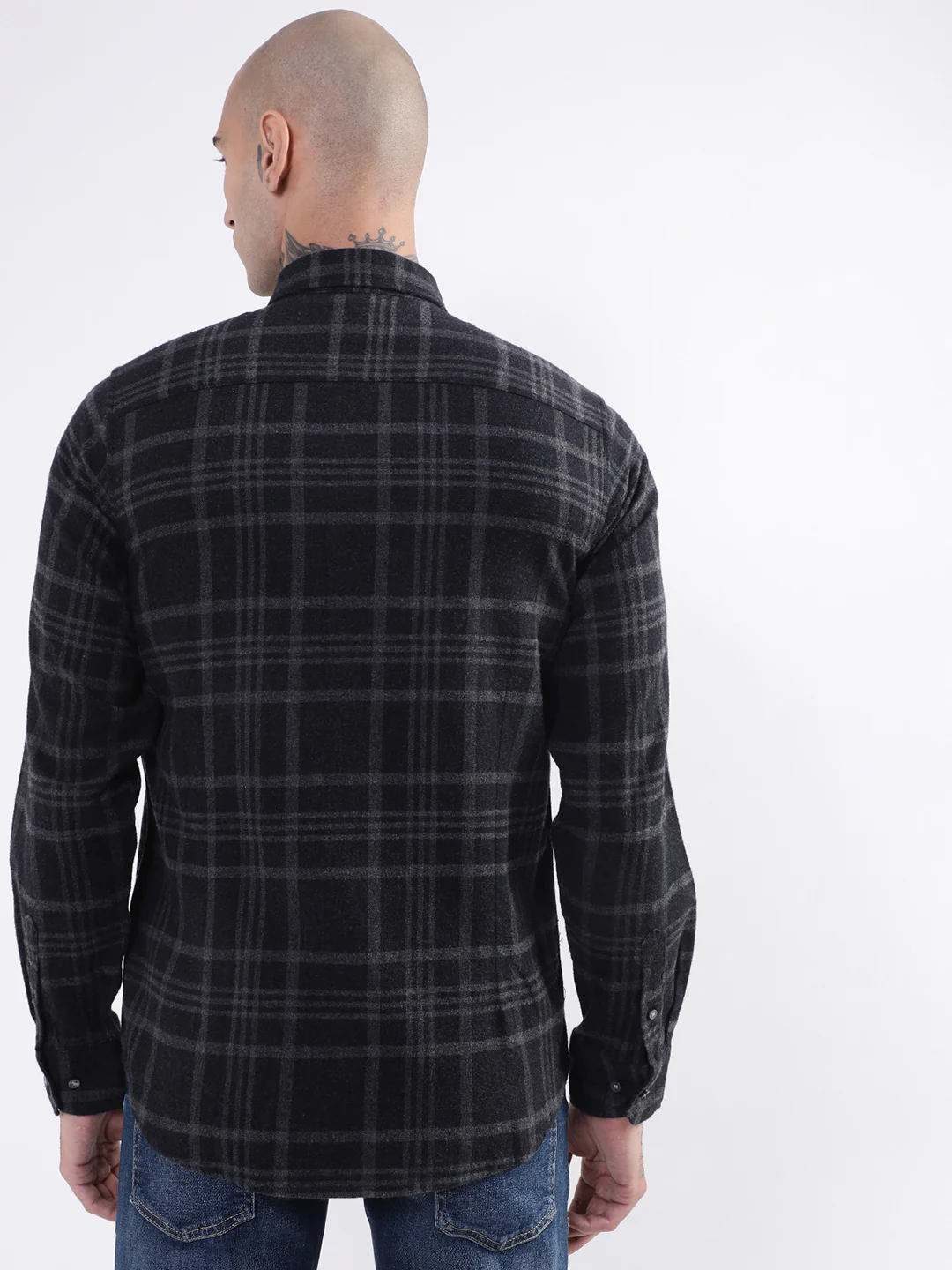 Bruun & Stengade Mens Black Checkered Shirt - Image 2