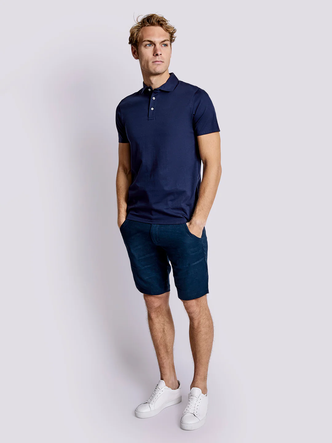 Bruun & Stengade Men Navy Blue Solid Polo TShirt - Image 2