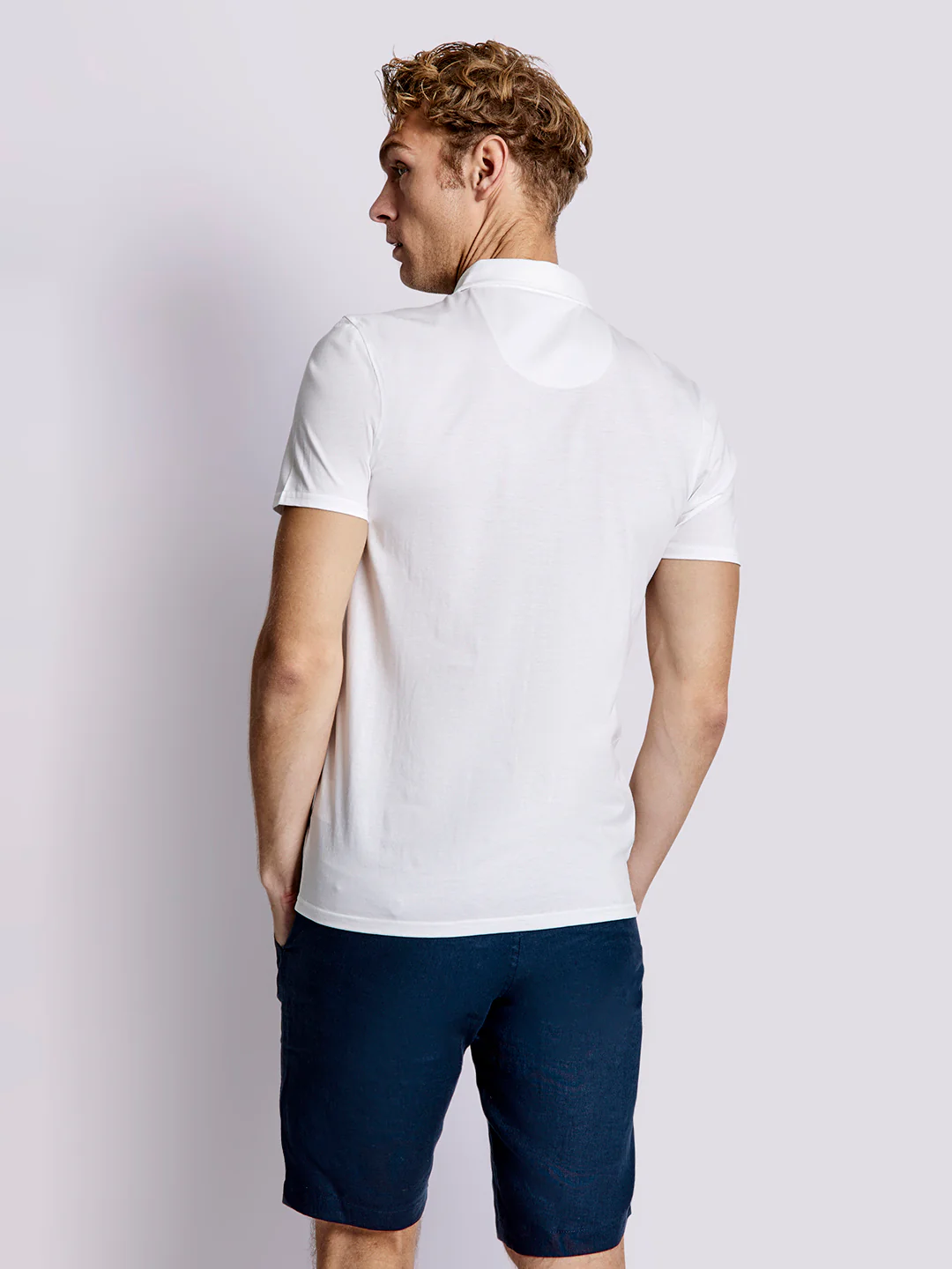 Bruun & Stengade Men White Solid Polo TShirt - Image 2