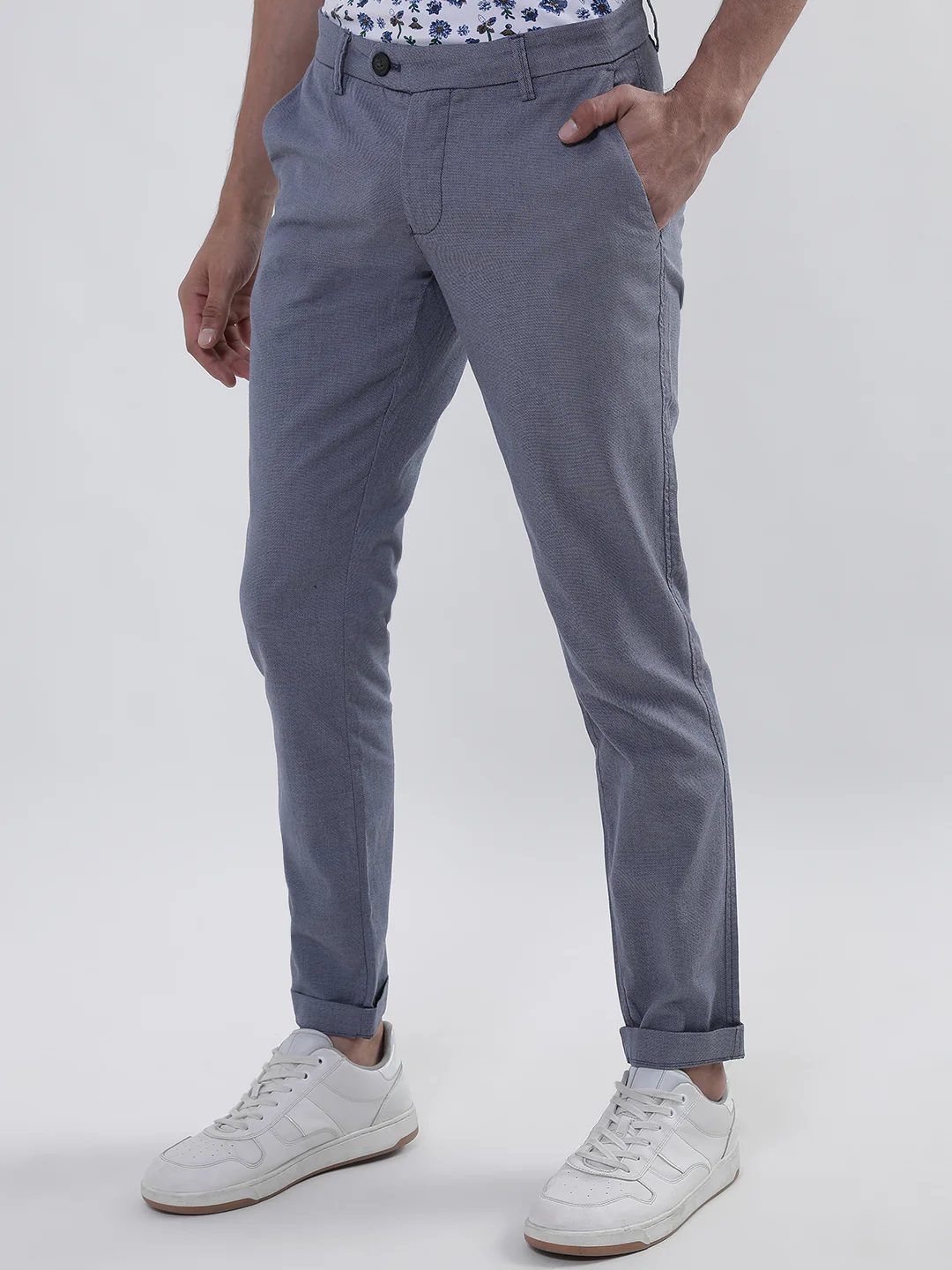 Bruun & Stengade Men Blue Solid Slim Fit Trouser - Image 2