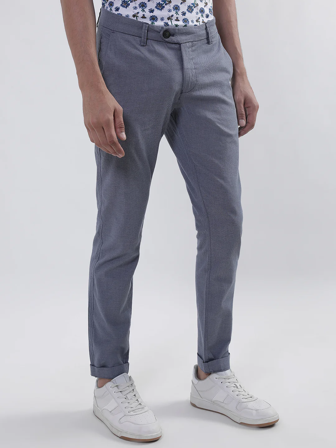 Bruun & Stengade Men Blue Solid Slim Fit Trouser - Image 3