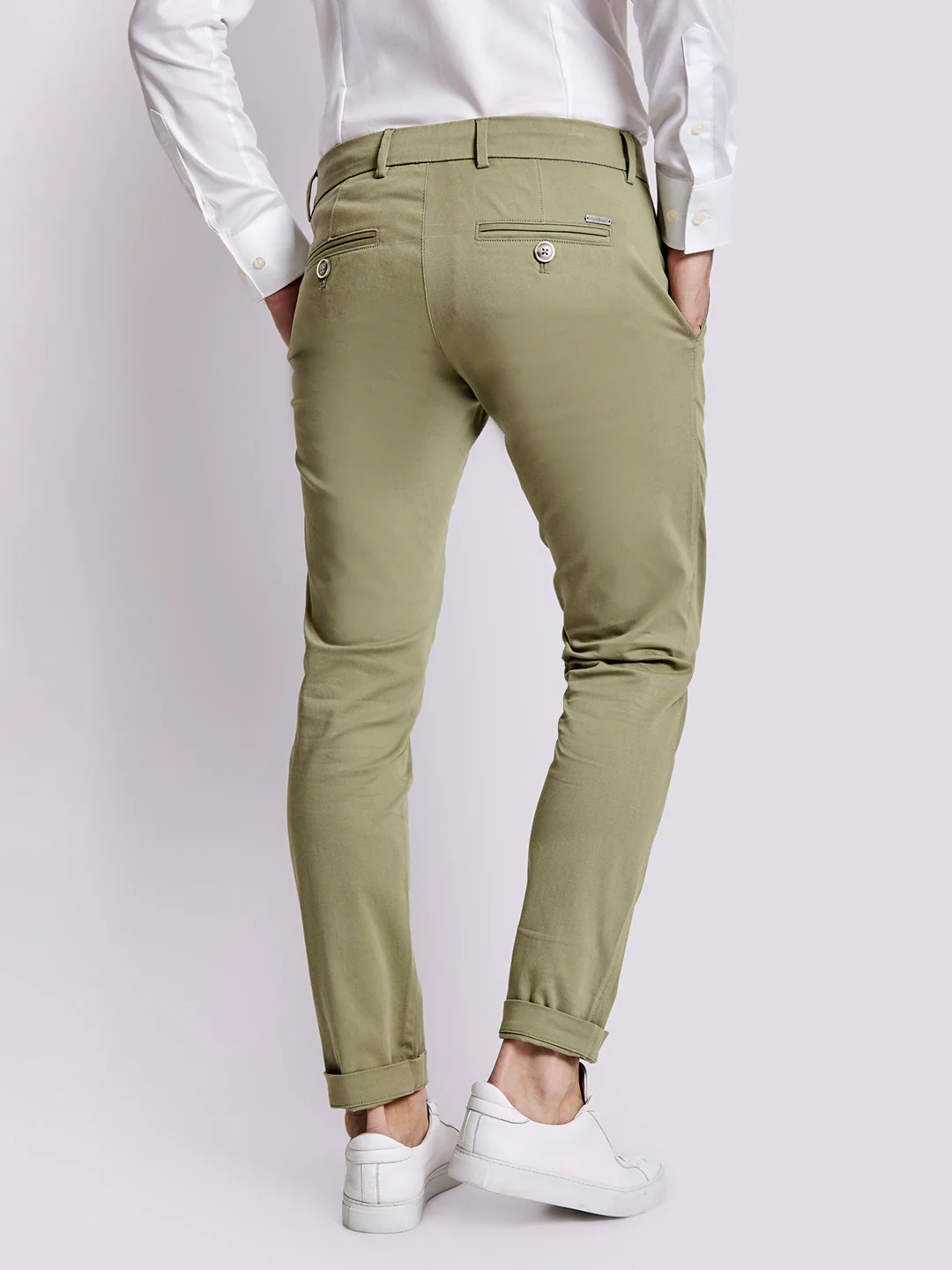 Bruun & Stengade Men Green Solid Slim Fit Trouser - Image 3