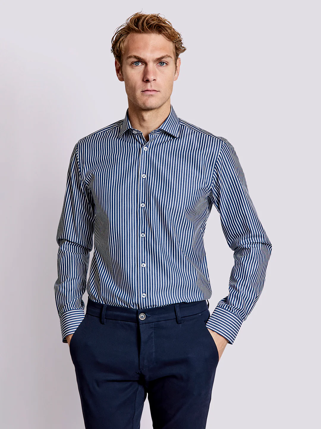 Bruun & Stengade Men Multi Striped Collar Shirt - Image 2