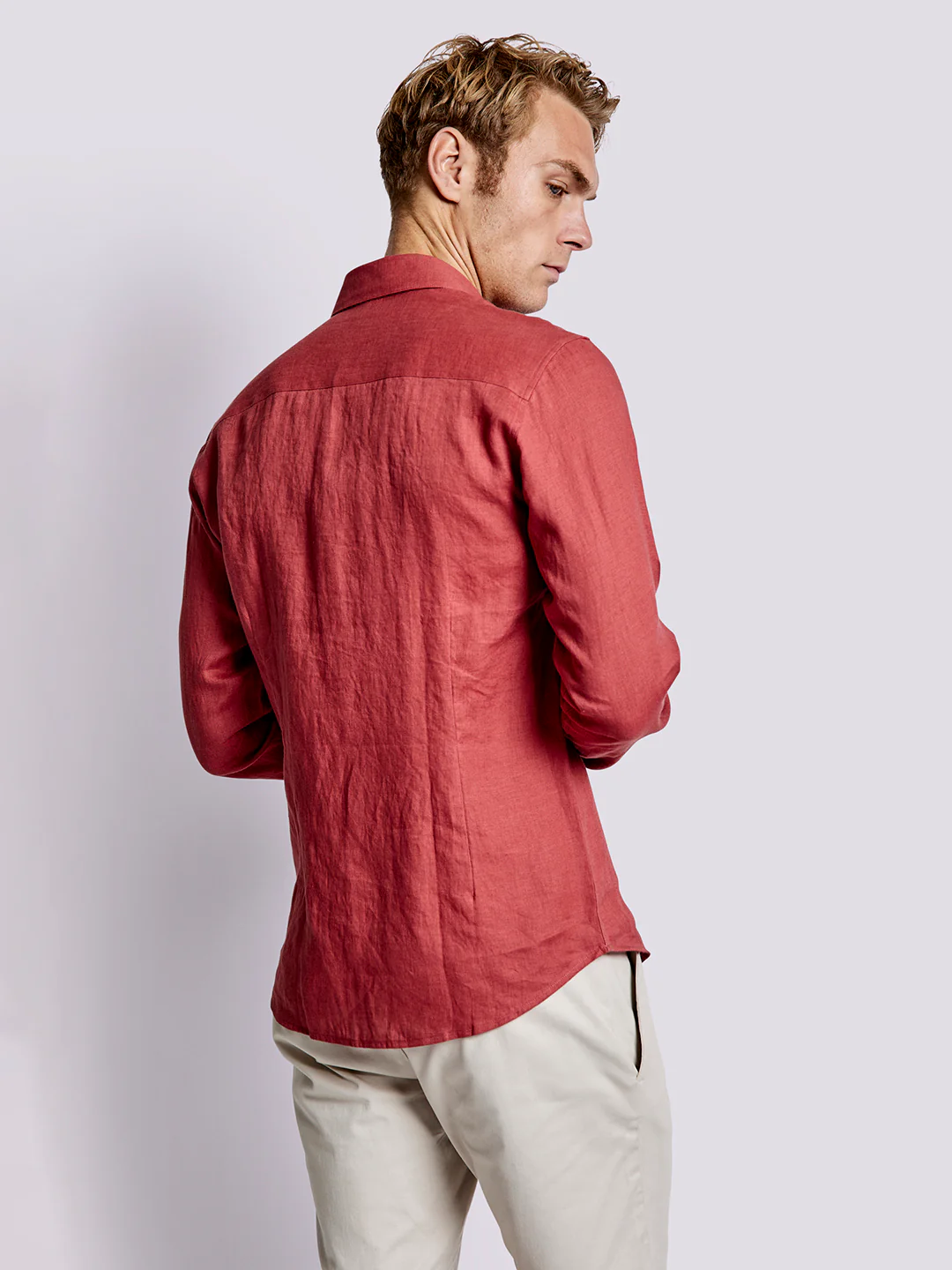 Bruun & Stengade Men Rust Solid Collar Shirt - Image 3
