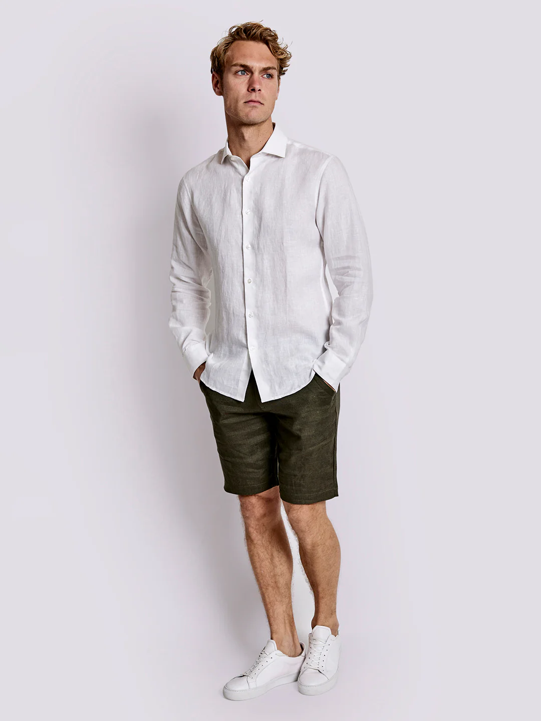 Bruun & Stengade Men White Solid Collar Shirt - Image 2