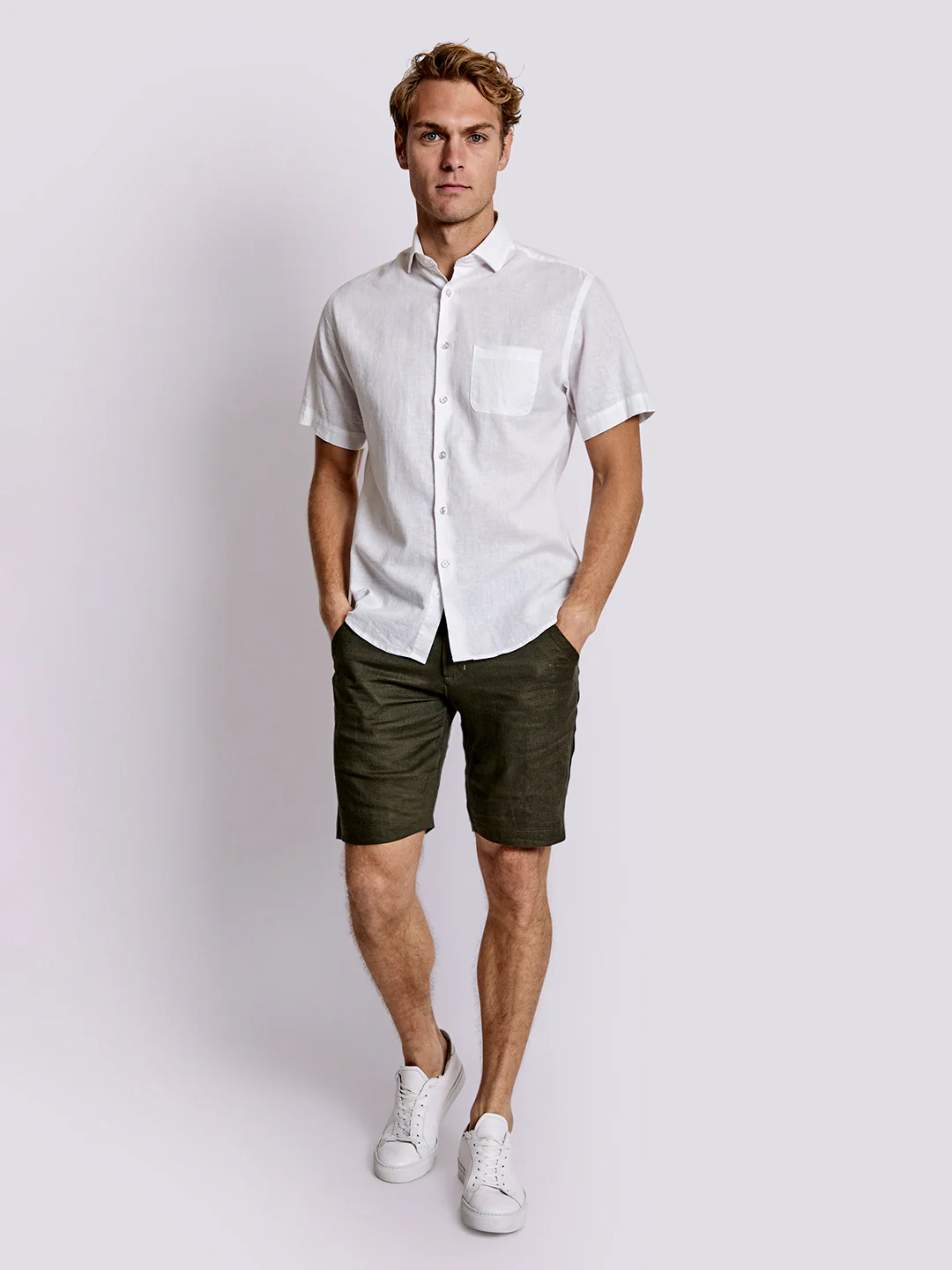 Bruun & Stengade Men White Solid Collar Shirt - Image 2