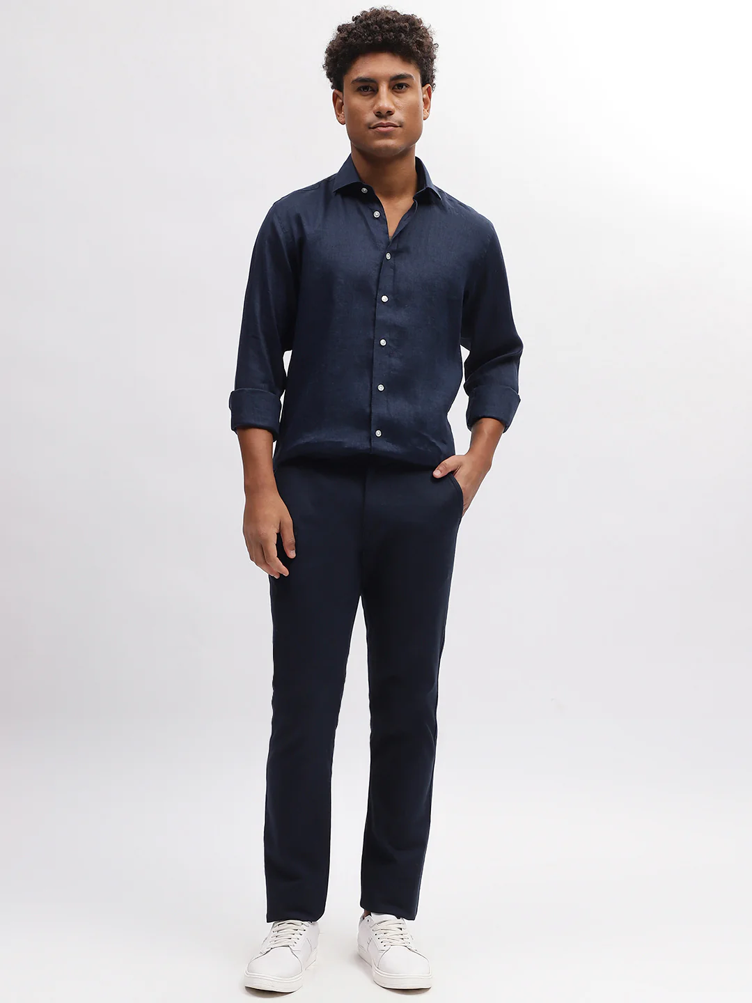 Bruun & Stengade Men Blue Solid Cutaway Collar Full Sleeves Shirt - Image 5