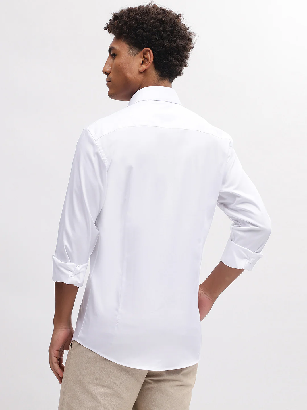 Bruun & Stengade Men White Solid Cutaway Collar Full Sleeves Shirt - Image 4