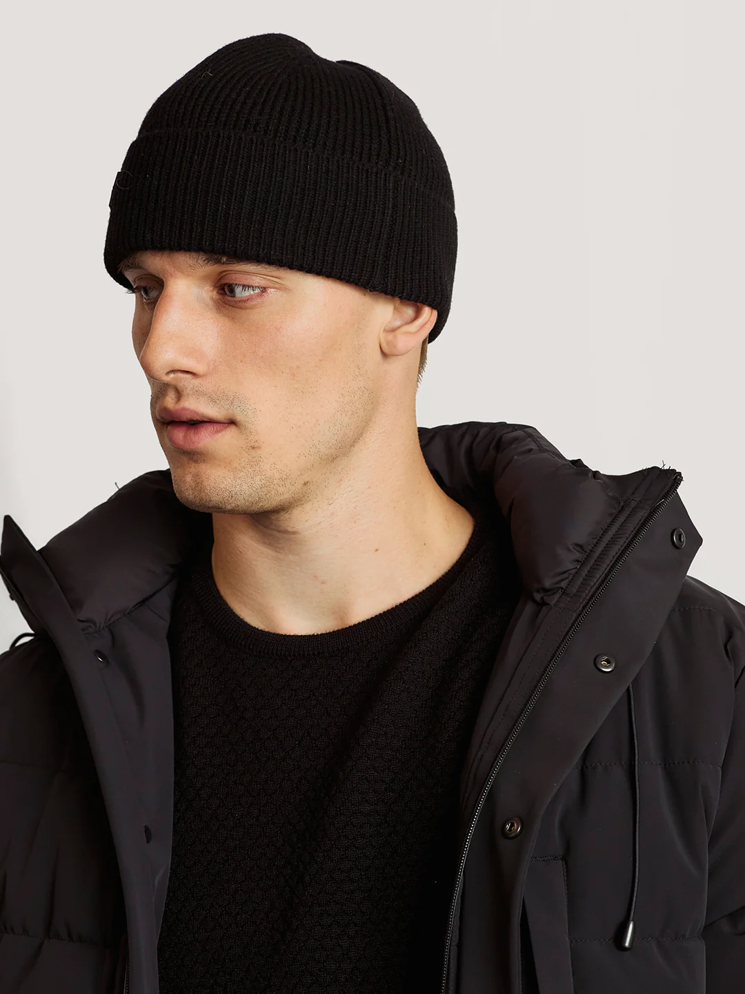 Bruun & Stengade Men Black Solid Beanie Caps - Image 3