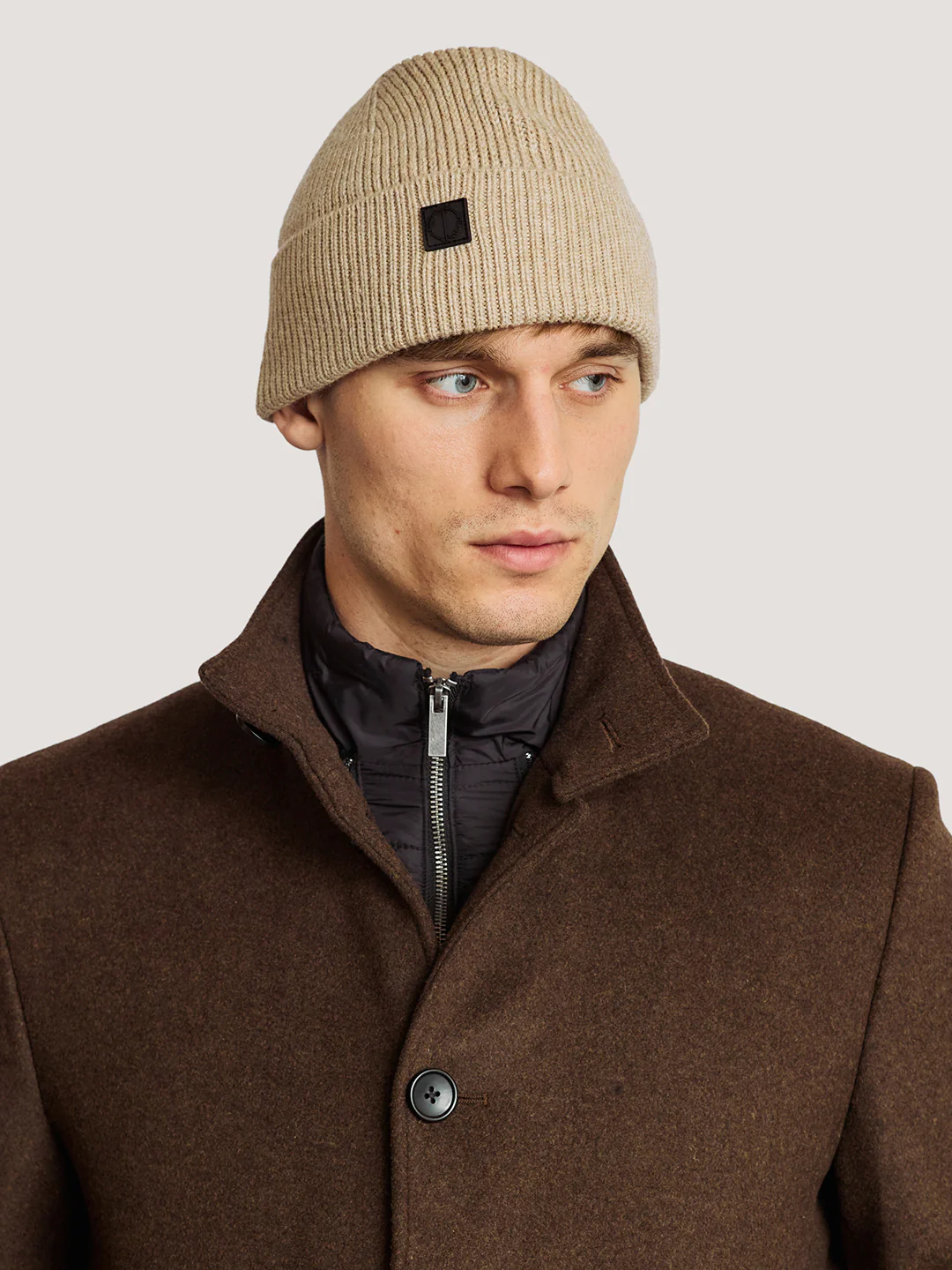 Bruun & Stengade Men Beige Solid Beanie Caps - Image 3