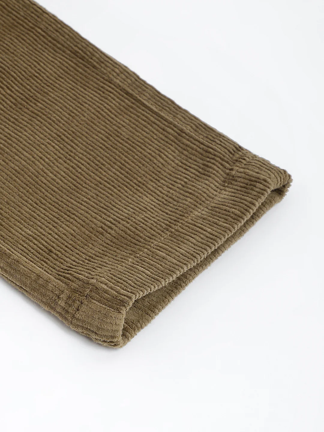 Bruun & Stengade Men Khaki Solid Mid-Rise Regular Fit Flat-Front Corduroy Trouser - Image 7