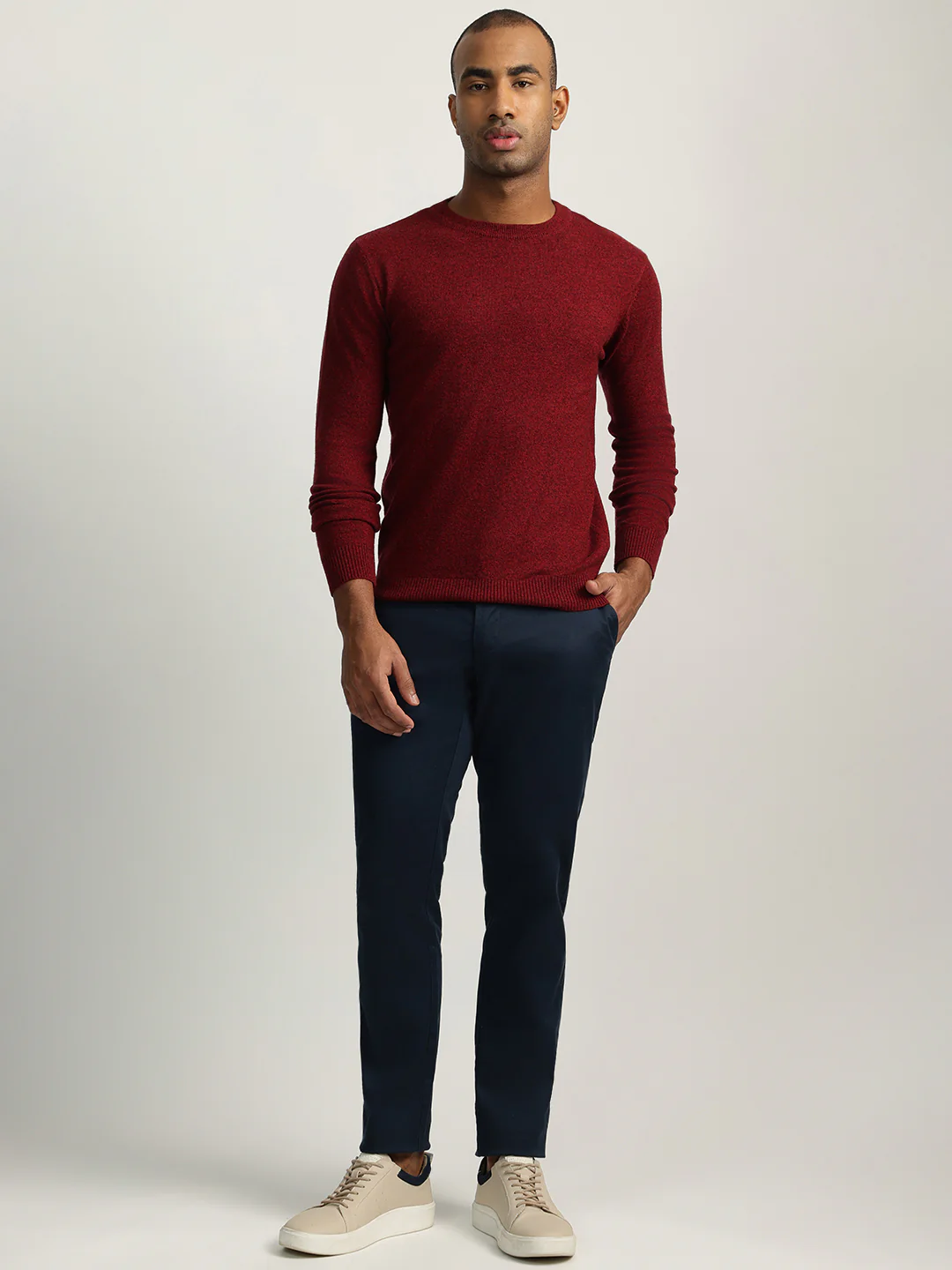 Bruun & Stengade Men Blue Solid Mid-Rise Regular Fit Flat-Front Trouser - Image 4