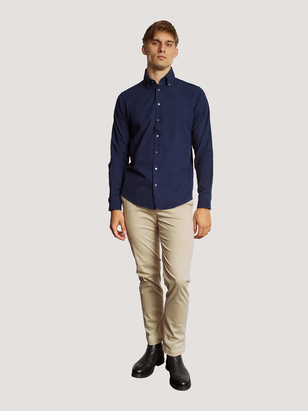 Bruun & Stengade Men Blue Solid Button-Down Collar Full Sleeves Shirt - Image 2