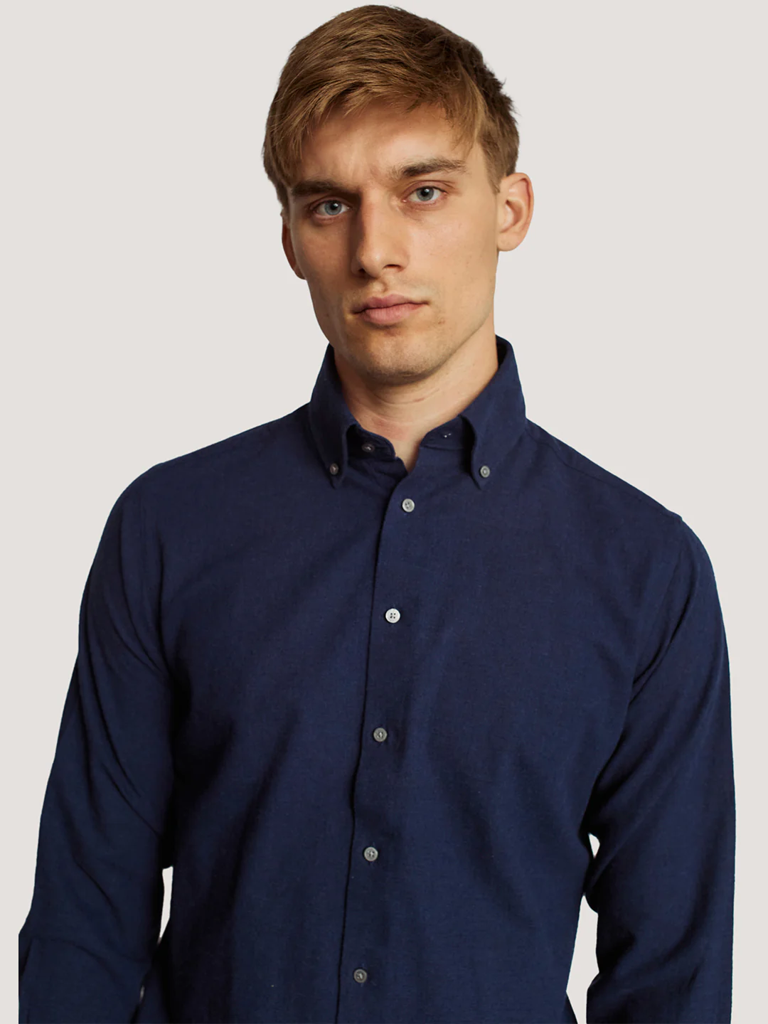 Bruun & Stengade Men Blue Solid Button-Down Collar Full Sleeves Shirt - Image 3