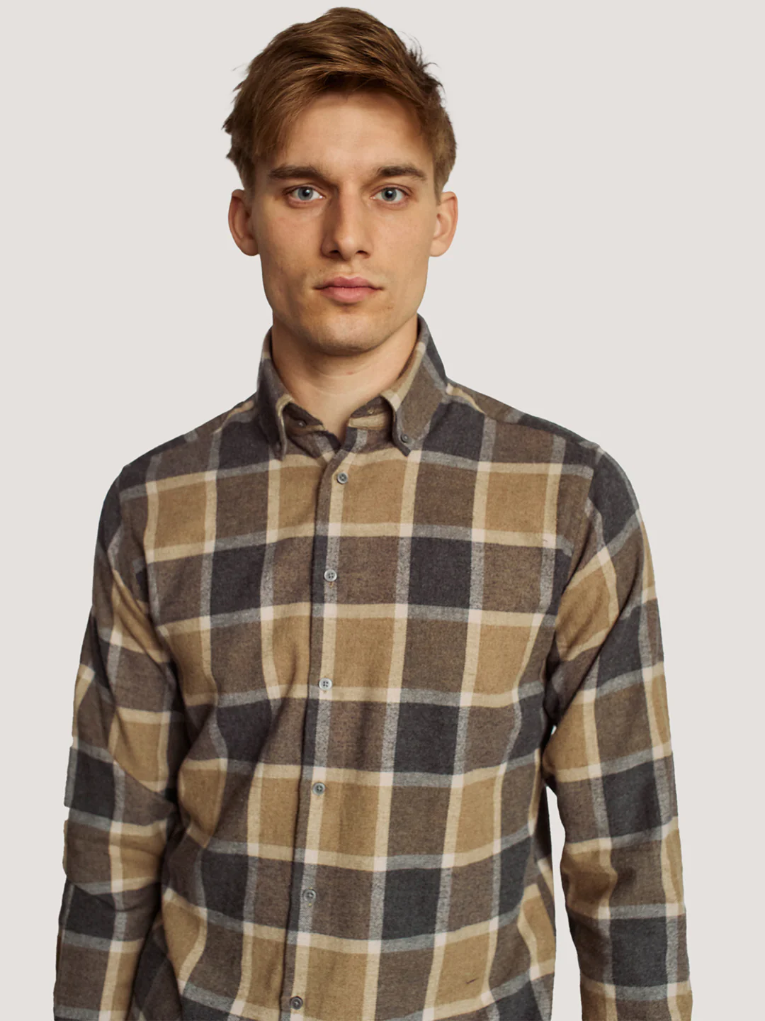 Bruun & Stengade Men Brown Checked Button-Down Collar Full Sleeves Shirt - Image 3
