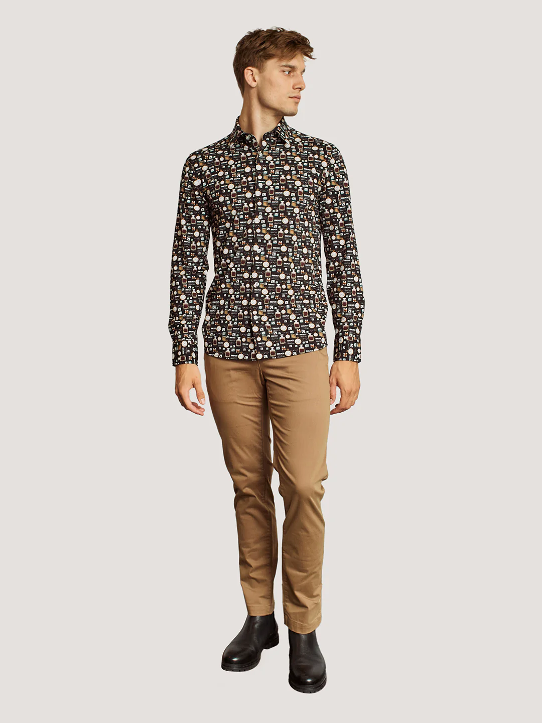 Bruun & Stengade Men Blue Geometric Spread Collar Full Sleeves Shirt - Image 2
