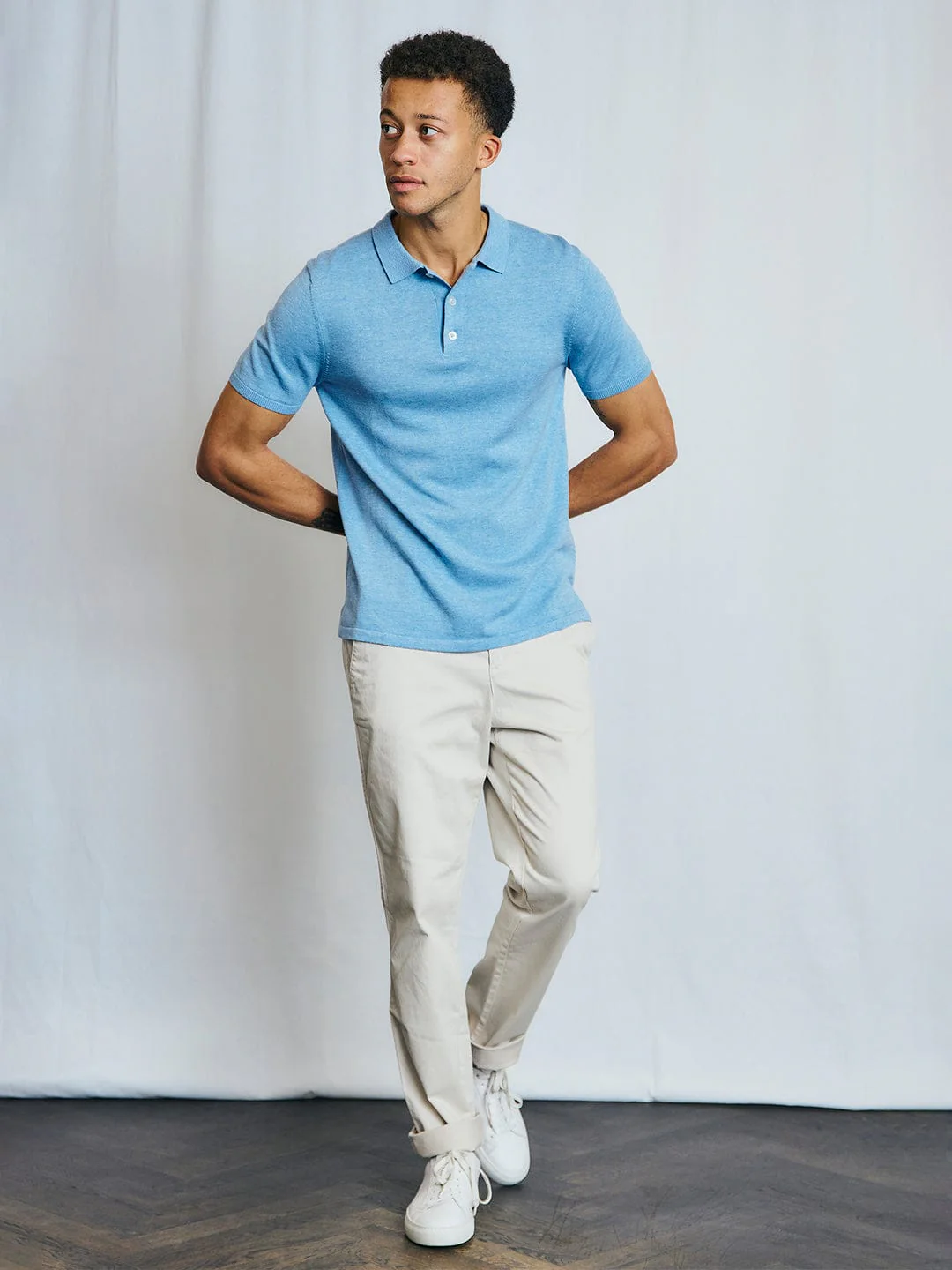 Bruun & Stengade Men Blue Solid Polo Tshirt - Image 2