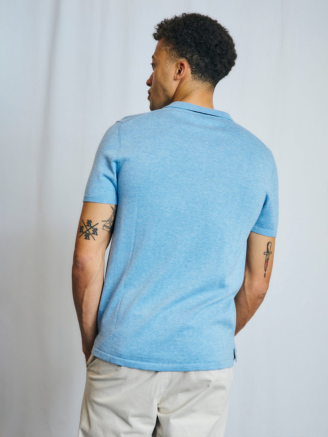 Bruun & Stengade Men Blue Solid Polo Tshirt - Image 3