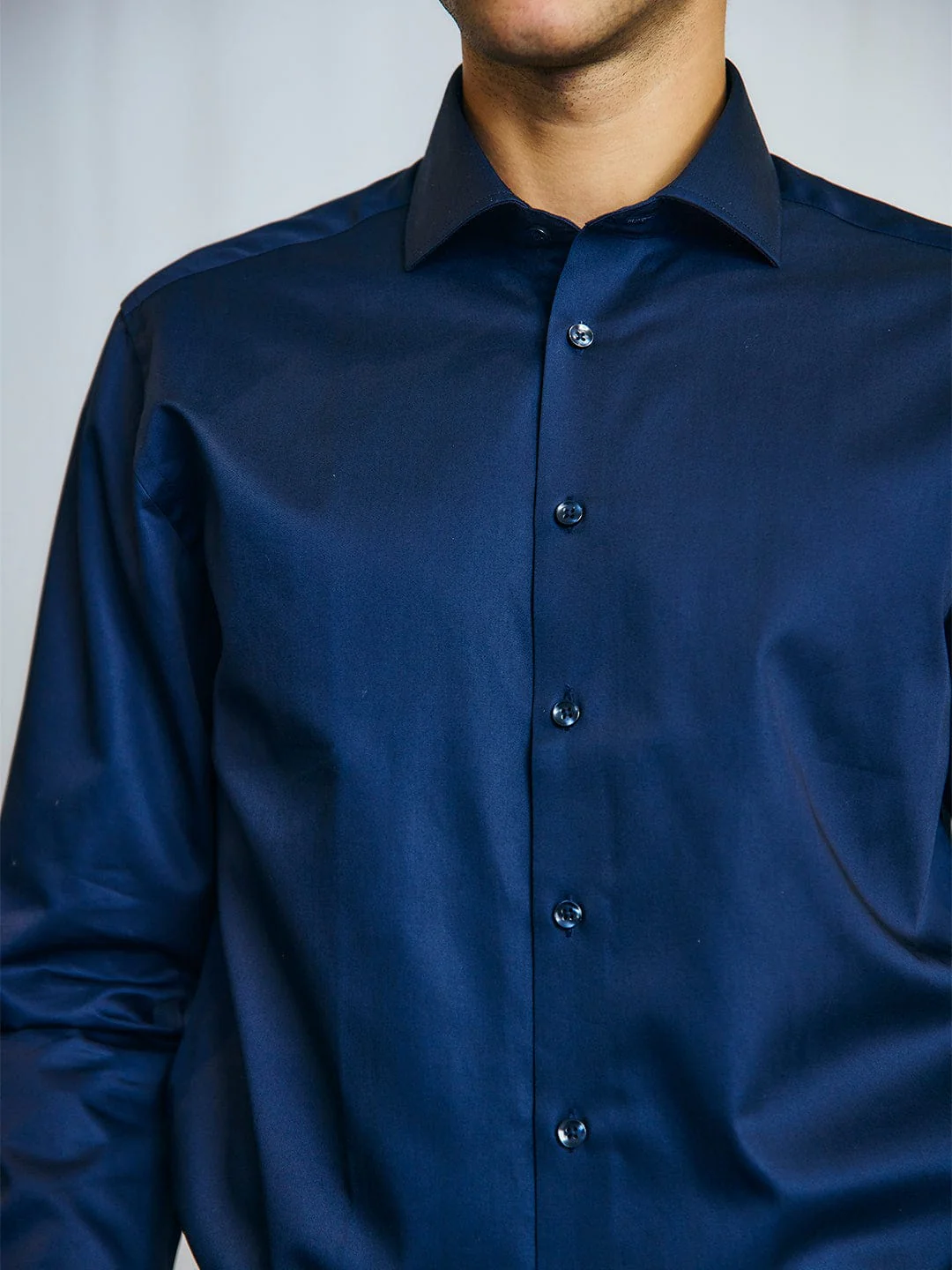 Bruun & Stengade Men Navy Solid Collar Shirt - Image 3