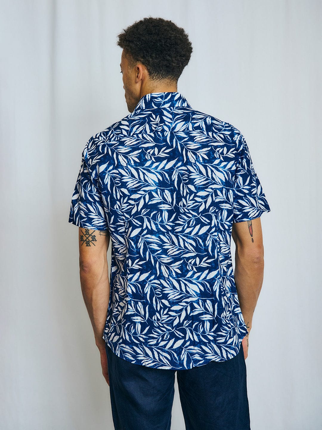 Bruun & Stengade Men Navy Printed Collar Shirt - Image 3
