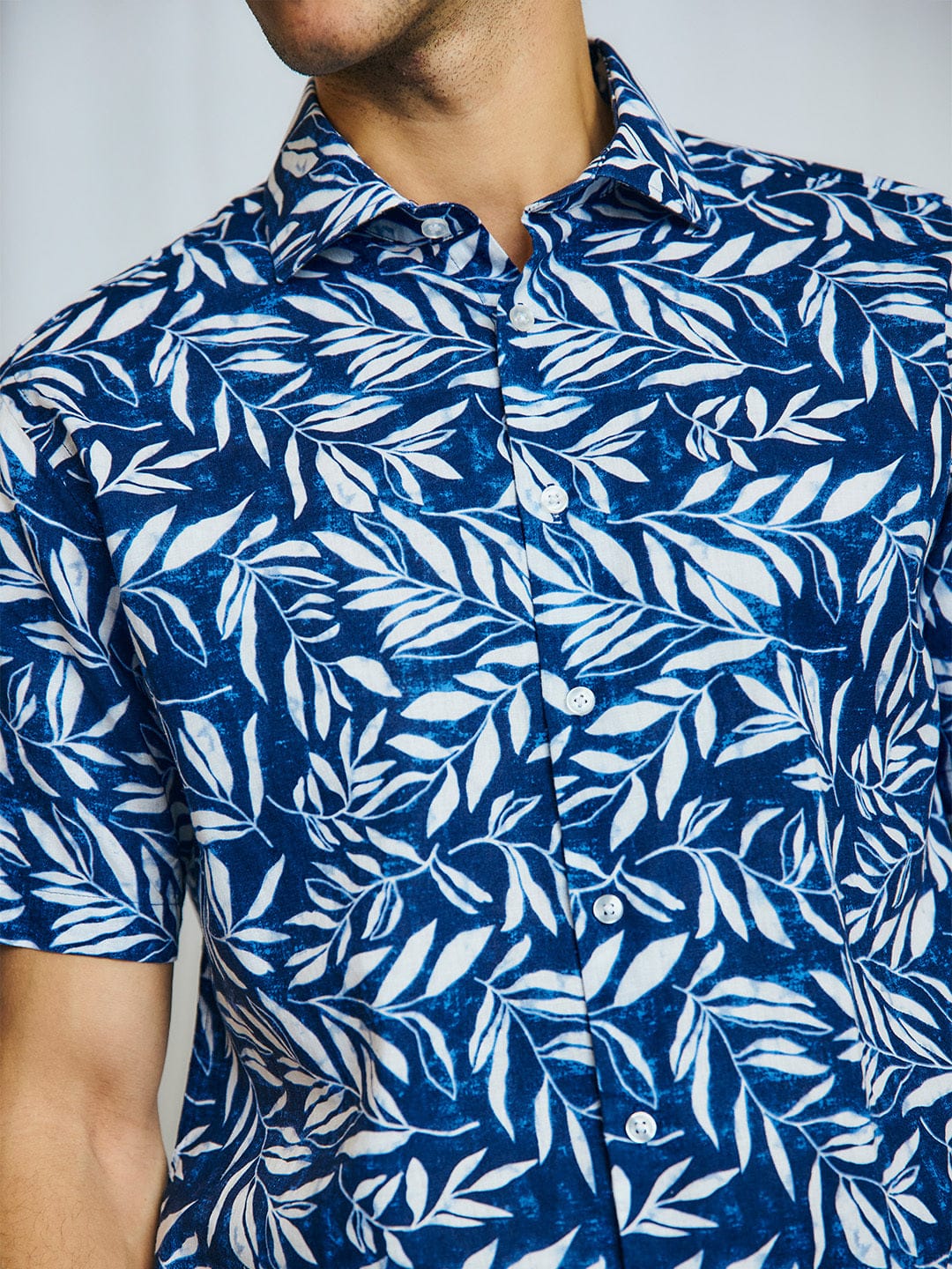 Bruun & Stengade Men Navy Printed Collar Shirt - Image 4