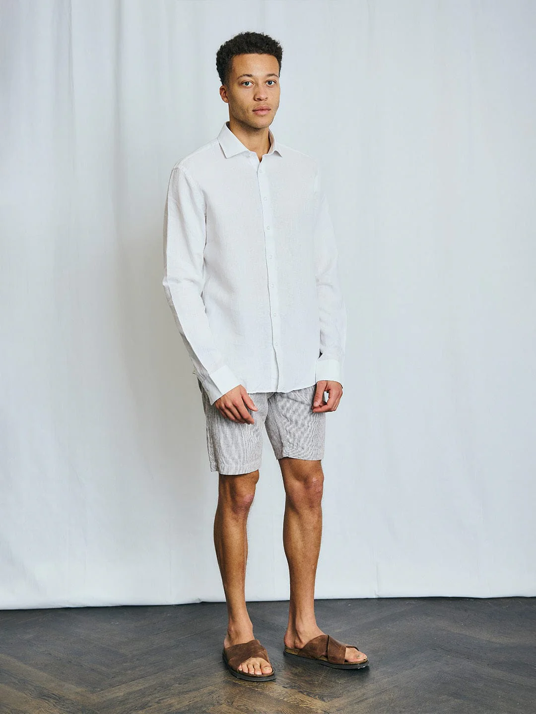 Bruun & Stengade Men White Solid Collar Shirt - Image 2