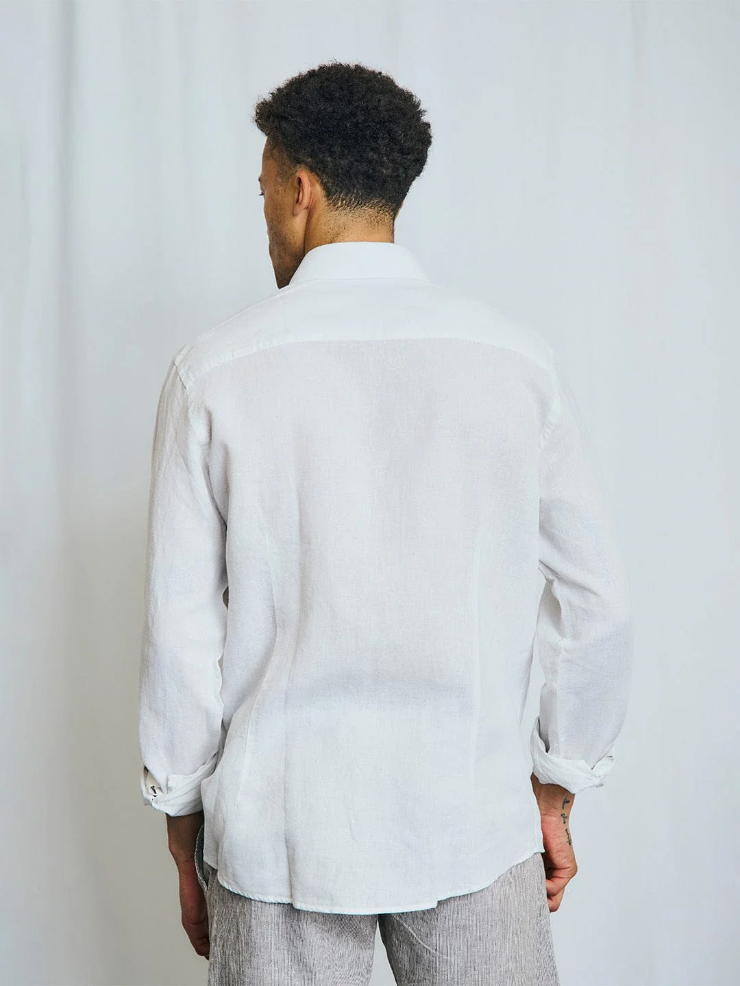 Bruun & Stengade Men White Solid Collar Shirt - Image 3