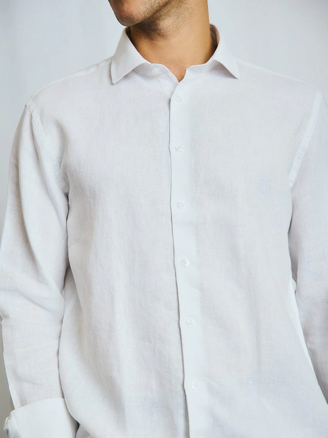 Bruun & Stengade Men White Solid Collar Shirt - Image 4