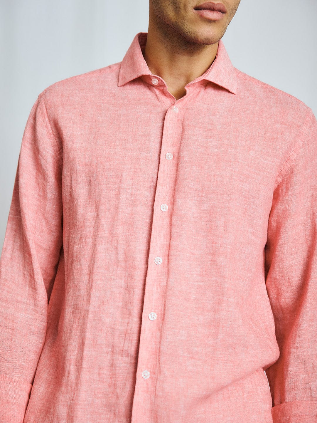 Bruun & Stengade Men Pink Solid Collar Shirt - Image 4