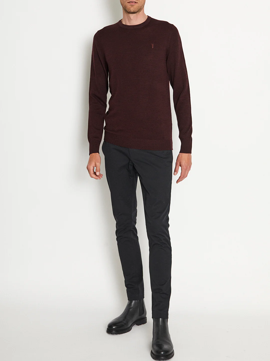 Bruun & Stengade Men Maroon Printed Round Neck Sweater - Image 3