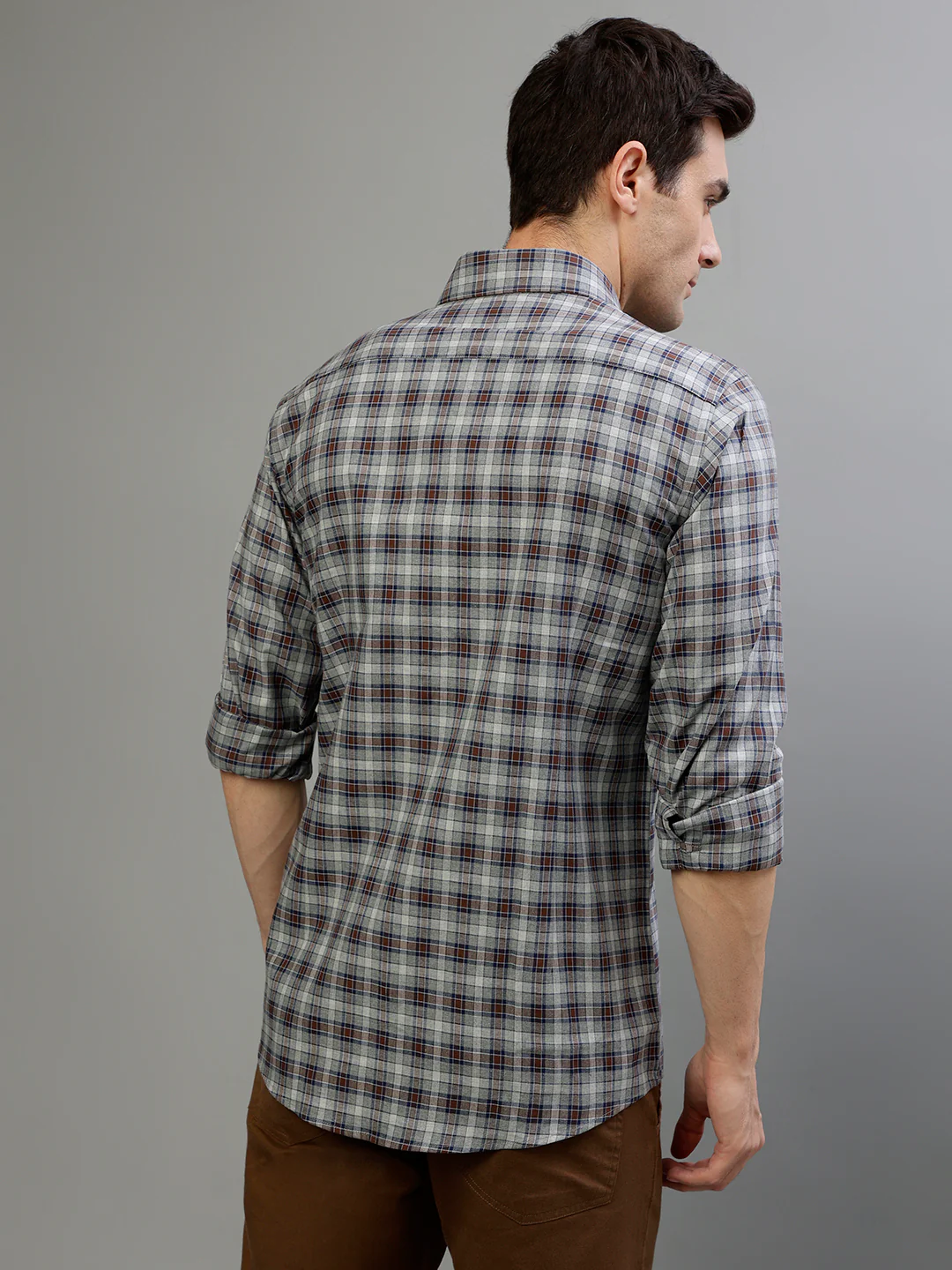 Bruun & Stengade Brown Fashion Checked Regular Fit Shirt - Image 4