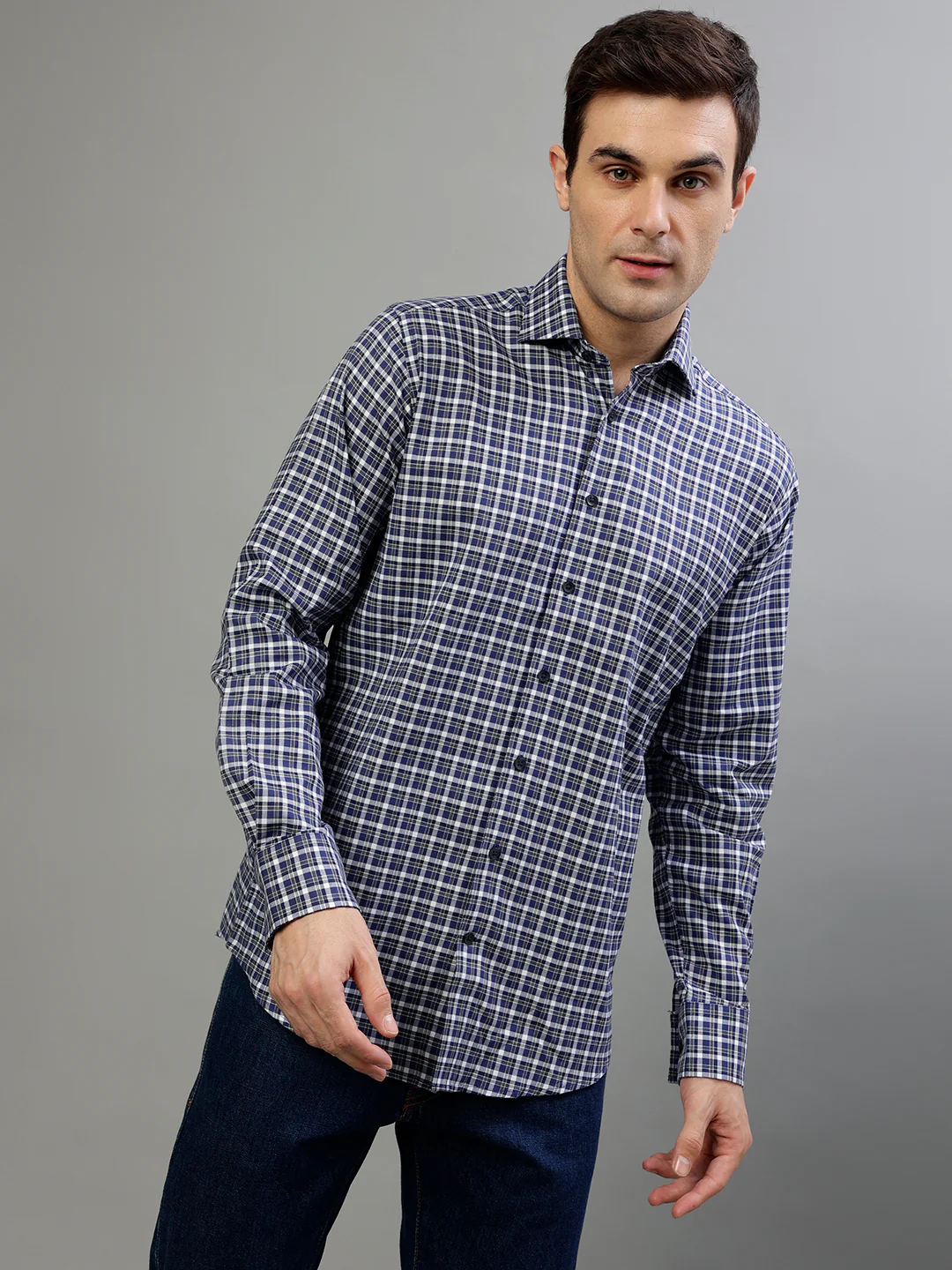 Bruun & Stengade Blue Fashion Checked Regular Fit Shirt - Image 2