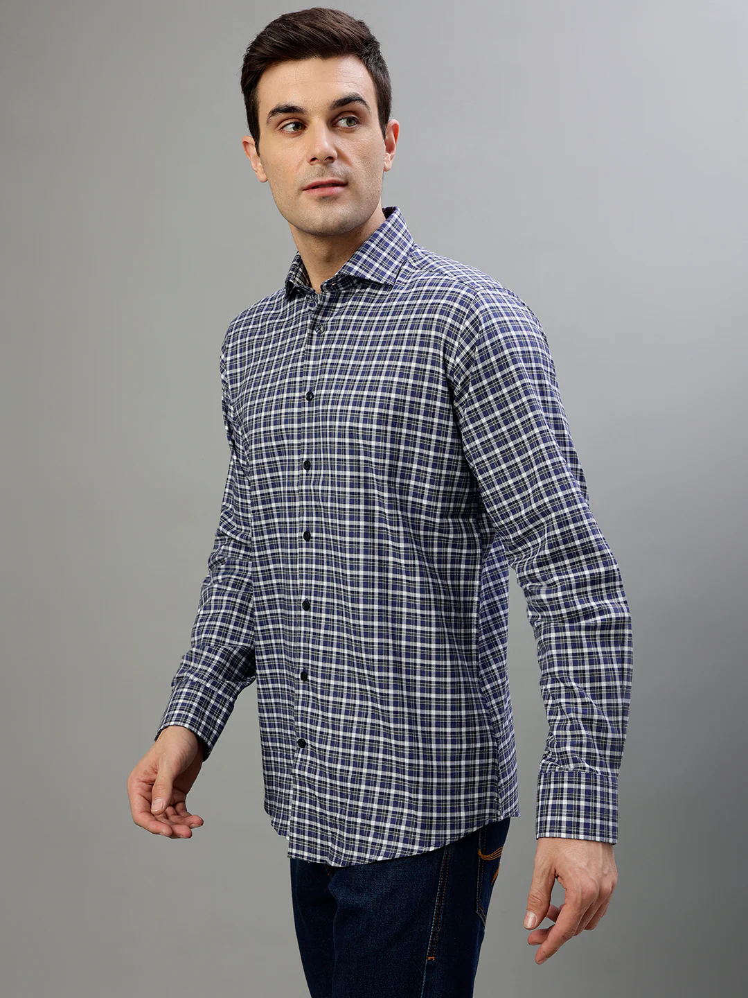 Bruun & Stengade Blue Fashion Checked Regular Fit Shirt - Image 3