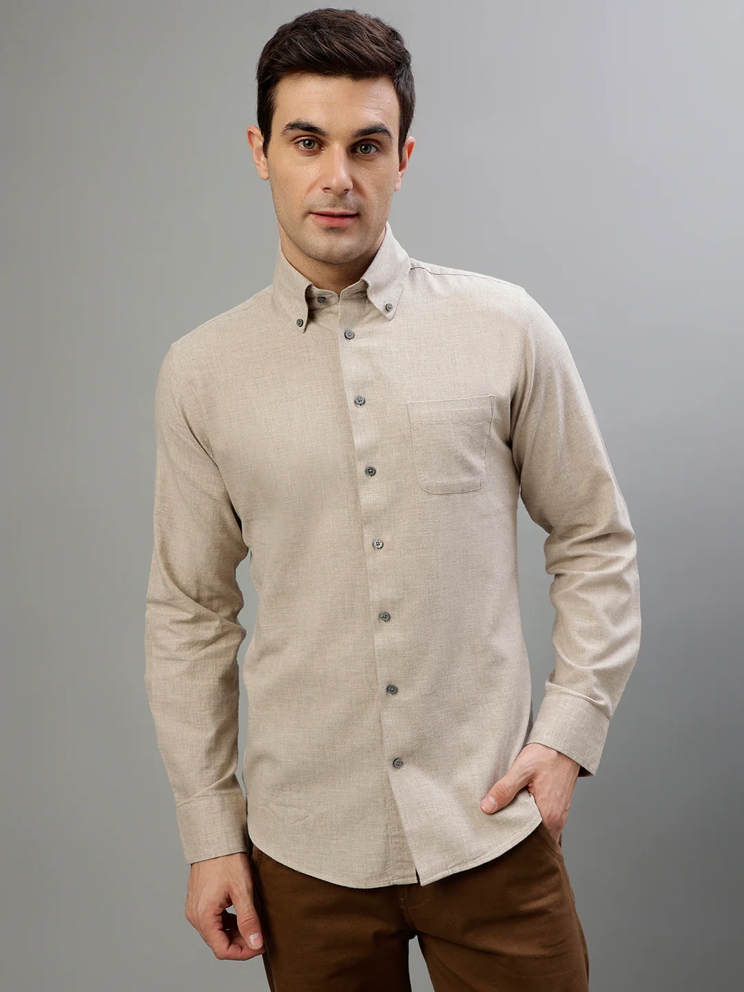 Bruun & Stengade Beige Fashion Slim Fit Shirt - Image 2