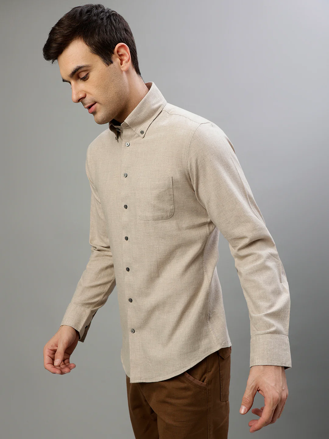 Bruun & Stengade Beige Fashion Slim Fit Shirt - Image 3