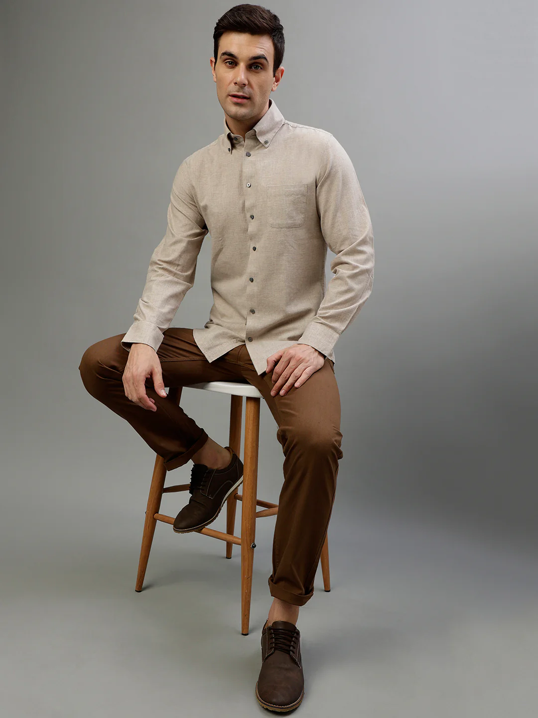 Bruun & Stengade Beige Fashion Slim Fit Shirt - Image 5
