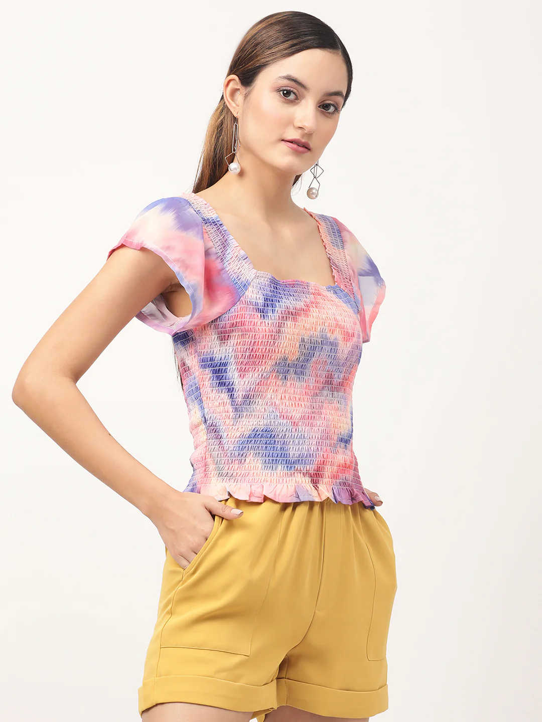 Centre Stage Women Multi Printed Square Neck Top - Image 4