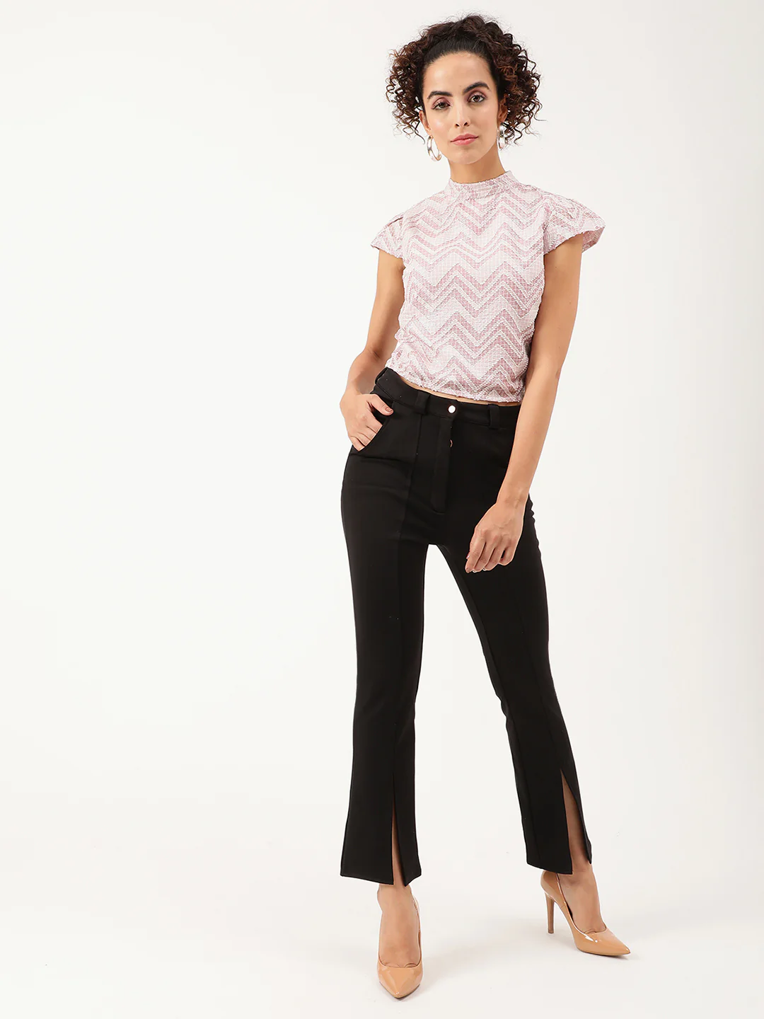 Centre Stage Women Pink Solid Top - Image 5