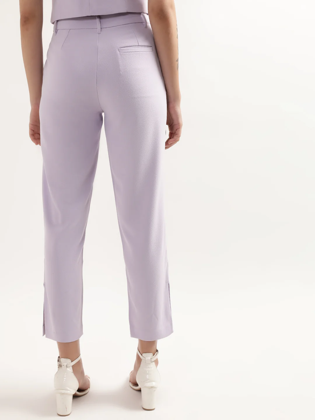 Centre Stage Women Lilac Solid Slim Fit Trouser - Image 2